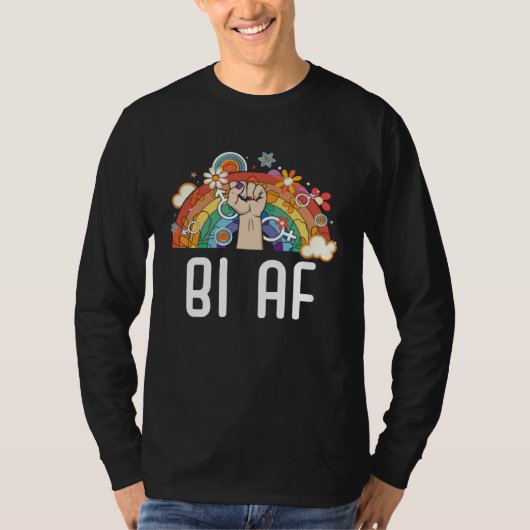 Bi AF Bisexual Rainbow Pride March Bisexuality LGB T-shirt (Voorkant)