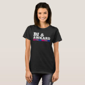 Bi And Awkward Bisexual Pride Flag Minimalist Styl T-shirt (Voorkant volledig)
