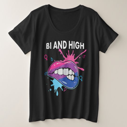 Bi And High Bisexual Rainbow Pride March Bisexuali Grote Maat T-shirt (Design voorkant)