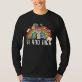 Bi And High Bisexual Rainbow Pride March Bisexuali T-shirt (Voorkant)