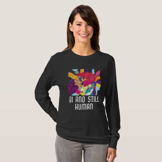 Bi And Still Human Bisexual Rainbow Pride Bisexual T-shirt (Voorkant volledig)