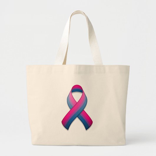 Bi Awareness Ribbon Bag Grote Tote Bag (Voorkant)