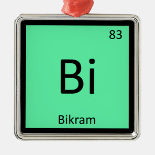 Bi - Bikram Yoga Chemistry Periodic Table Symbol Metalen Ornament