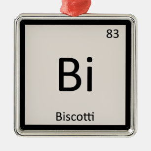 Bi - Biscotti Cookie Scheikunde Periodiek Systeem Metalen Ornament