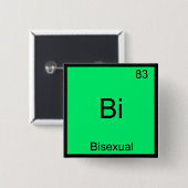 Bi - Bisexual Chemistry Element Symbol Funny Vierkante Button 5,1 Cm (Voorkant /achterkant)