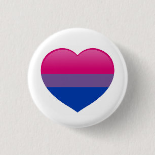 Bi Bisexual Flag Love Heart Ronde Button 3,2 Cm