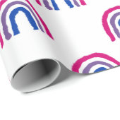 Bi Bisexual Pride Painted Crayon Rainbow Cadeaupapier (Rol Hoek)