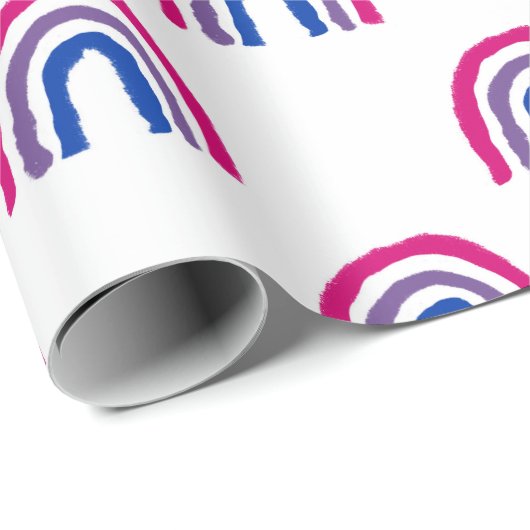 Bi Bisexual Pride Painted Crayon Rainbow Cadeaupapier (Rol Hoek)