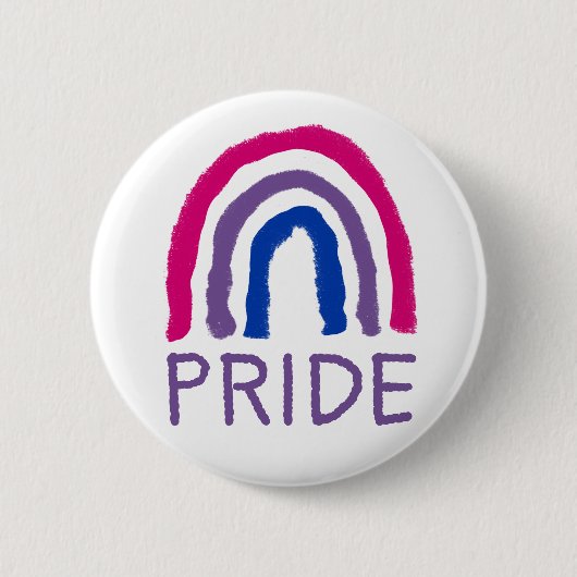 Bi Bisexual Pride Painted Crayon Rainbow Ronde Button 5,7 Cm (Voorkant)