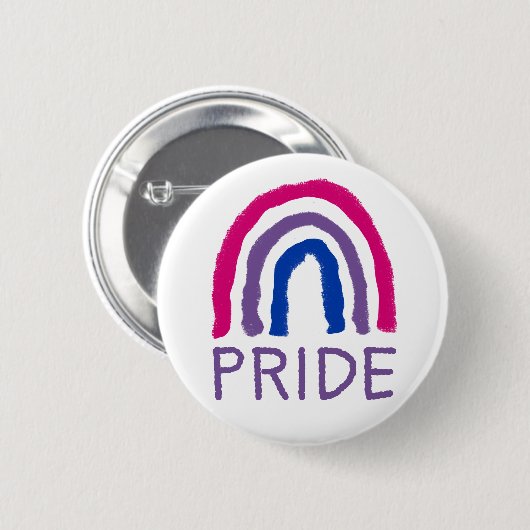 Bi Bisexual Pride Painted Crayon Rainbow Ronde Button 5,7 Cm (Voorkant /achterkant)