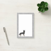 Bi-Black Duitse herder Cartoon GSD Dog Grey Post-it® Notes (Kantoor)