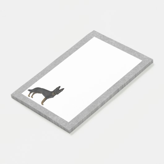 Bi-Black Duitse herder Cartoon GSD Dog Grey Post-it® Notes (Schuin)