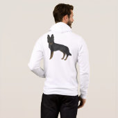 Bi-Black Duitse Herder Cartoon GSD Hondentekening Hoodie (Achterkant volledig)