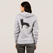 Bi-Black Duitse herder cartoon hond illustratie Hoodie (Achterkant volledig)