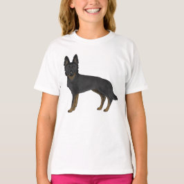 Bi-Black Duitse herder cartoon hond illustratie T-shirt