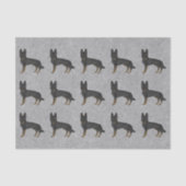 Bi-Black Duitse herder cartoon hond patroon grijs Tissuepapier (Voorkant)