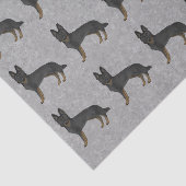 Bi-Black Duitse herder cartoon hond patroon grijs Tissuepapier (Detail)