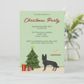 Bi-Black Duitse Herder Feestelijk Kerstfeest Kaart (Staand voorkant)