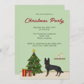 Bi-Black Duitse Herder Feestelijk Kerstfeest Kaart (Voorkant / Achterkant)