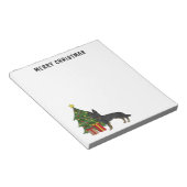 Bi-Black Duitse herder feestelijke kerstboom Notitieblok (Schuin)