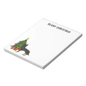 Bi-Black Duitse herder feestelijke kerstboom Notitieblok (Linkerzijde)