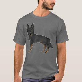 Bi-Black Duitse herder GSD Dog Schattige Cartoon D T-shirt
