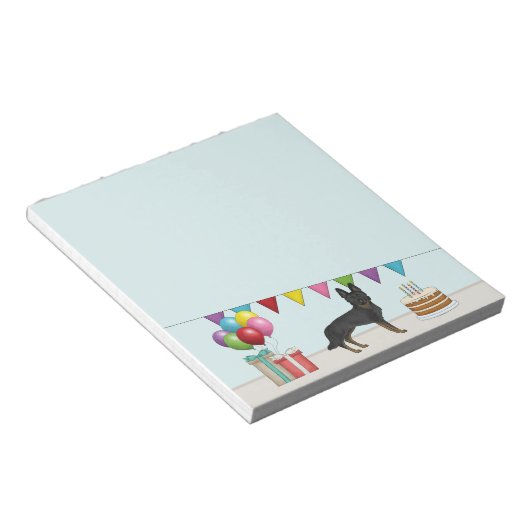 Bi-Black Duitse Herder GSD Hond Kleurrijke Verjaar Notitieblok (Schuin)