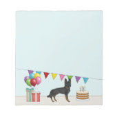 Bi-Black Duitse Herder GSD Hond Kleurrijke Verjaar Notitieblok (Voorkant)