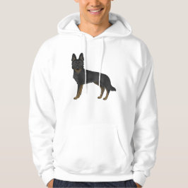 Bi-Black Duitse Herder GSD Ras Cartoon Hond Hoodie