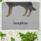 Bi-Black Duitse herder hond en aangepaste naam gri Theedoek (Gevouwen)