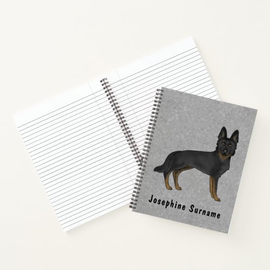Bi-Black Duitse herder hond en aangepaste tekst gr Notitieboek (Binnen)
