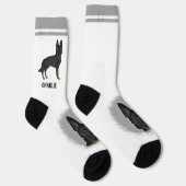 Bi-Black Duitse herder hond met aangepaste naam Sokken (Rechts)