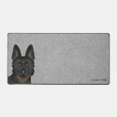 Bi-Black Duitse herder hoofd en aangepaste naam gr Bureaumat (Voorkant)