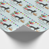 Bi-Black Duitse Herder Kleurrijke Gelukkige Verjaa Cadeaupapier (Hoek)