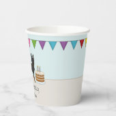 Bi-Black Duitse Herder Kleurrijke Gelukkige Verjaa Papieren Bekers (Links)