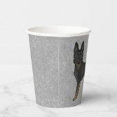 Bi-Black Duitse herder Schattige cartoon hond grij Papieren Bekers (Rechts)