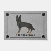 Bi-Black Duitse herder Schattige hond met aangepas Deurmat (Voorkant)