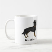 Bi-Black Duitse herder Schattige hond met aangepas Koffiemok (Links)