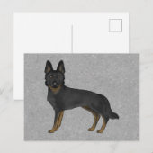 Bi-Black Duitse herder Schattigee Cartoon GSD Dog  Briefkaart (Voorkant / Achterkant)