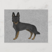 Bi-Black Duitse herder Schattigee Cartoon GSD Dog  Briefkaart (Voorkant)