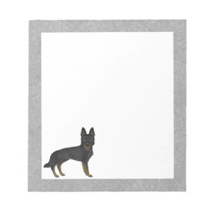 Bi-Black Duitse herder Schattigee Cartoon GSD Dog Notitieblok