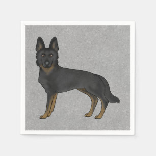 Bi-Black Duitse herder Schattigee Cartoon GSD Dog  Servet