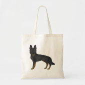 Bi-Black Duitse herder Schattigee Cartoon GSD Dog Tote Bag (Voorkant)