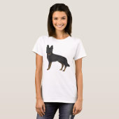 Bi-Black Duitse herder Schattigee cartoon hond T-shirt (Voorkant volledig)