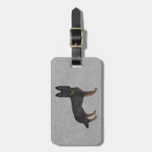 Bi-Black Duitse herder Schattigee hond en aangepas Bagagelabel (Voorkant verticaal)