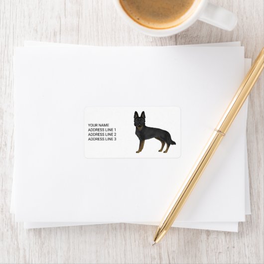 Bi-Black Duitse herder Schattigee hond en aangepas Etiket (Insitu)