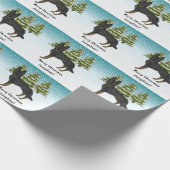 Bi-Black Duitse herder Sneeuwwitje Winterbos Cadeaupapier (Hoek)