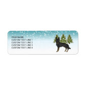Bi-Black Duitse Herder Winter Forest Aangepaste te Etiket (Voorkant)