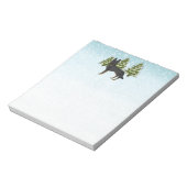 Bi-Black Duitse Herder Winter Forest Blauw Groen Notitieblok (Linkerzijde)