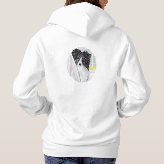 Bi Black Sheltie Bath Hoodie (Achterkant)